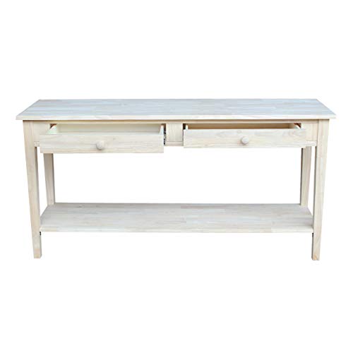 IC International Concepts Spencer Server Extended Length Console Table, Versatile Design for Dining Room, Hallway, or Entryway - Unfinished IC INTERNATIONAL CONCEPTS