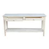 IC International Concepts Spencer Server Extended Length Console Table, Versatile Design for Dining Room, Hallway, or Entryway - Unfinished IC INTERNATIONAL CONCEPTS
