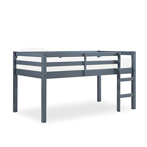 DHP Milton Twin Loft Bed, Space Saving Design, Solid Pine Wood, White Finish DHP