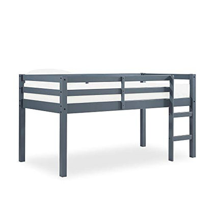 DHP Milton Junior Twin Loft Bed - Space-Saving Grey Design for Kids - WoodArtSupply