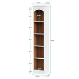 Tribesigns Narrow 5-Tier Bookcase - 70.9-Inch Tall White & Oak Corner Display Shelves Tribesigns