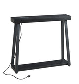 BOYUANH Narrow Small Entryway Console Table with Charging Station, Outlets&Ports, 36 Inch Thin High Tall Sofa Table for Entry Hallway, Living Room, Foyer, Behind Couch, Thick Metal Frame, Black BOYUANH