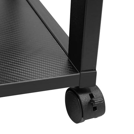 lxrnqcey 3-Tier AV Media Stand, Audio-Video Media Stand with Wheels, Stereo Cabinet, Modern Stereo Cabine, Game Console Shelf, Corner Shelf for Record Player Audio Rack Tower (3-Tier) lxrnqcey