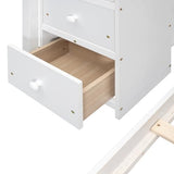 Merax Twin Over Full Bunk Bed Wood Frame with 3-Layer Shelves,4 Drawers and 3 Storage Stairs for Boys and Girls,Grey Merax