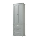 62.2" Wide Storage Cabinet Pantry Cupboard with Doors and Drawers for Home Kitchen, Bathroom and Living Room, Adjustable Shelf, White Merax