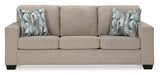 Signature Design by Ashley Deltona Contemporary 2-in-1 Sofa Sleeper with Folding Gel Memory Foam Mattress and 2 Accent Pillows, Queen, Beige Signature Design by Ashley