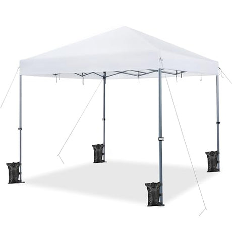Yaheetech 12x12 Pop Up Canopy Easy Set-up Tent, Portable Outdoor Canopy Instant Tent, Commercial Gazebo with Wheeled Carry Bag & 4 Sandbags for Home, Party & Outdoor Activities, White Yaheetech