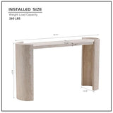 Modern Italian Entryway Console Table, Faux Marble Pattern Sofa Console Table for Entryway & Hallway, Narrow MDF Console Table with Sculptural Pedestal Base DJJXfhome