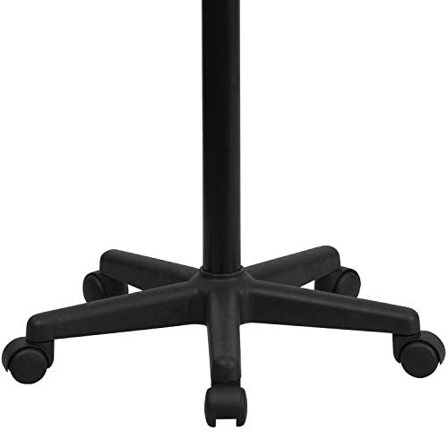 Flash Furniture Eve Sit to Stand Mobile Laptop Desk/Speaker's Lectern with Wheels, Modern Height-Adjustable Portable Standing Computer Desk, Black Flash Furniture