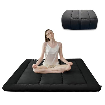 Japanese Floor Mattress Futon Mattress,3" Foldable Tatami Sleeping Pad for Adults & Kids,100% High Density Foam Comfortable Floor Mattress Twin Size 39"x 80",Ideal for Comfort and Support,Black