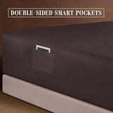 Elegant Comfort Luxury 1500 Premium Hotel Quality Microfiber 4-Piece Sheet Set - Soft, All Around Elastic 18-24 Inches Deep Fitted Sheet - Extra Deep Pocket Sheets, Queen, Chocolate Brown Elegant Comfort