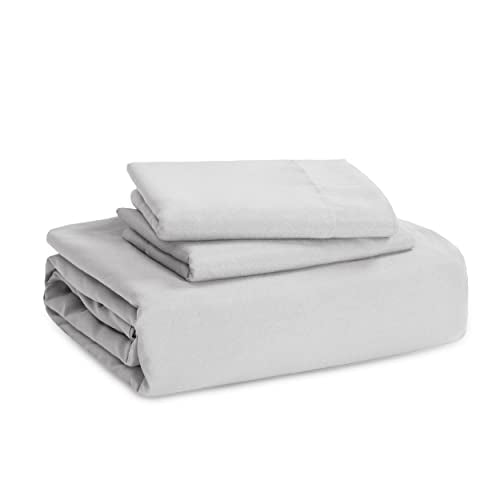 Bedsure Light Grey Duvet Cover Queen Size - 3 Pieces Prewashed Cotton-Like Extra Soft Bedding Set, Includes 1 Duvet Cover 90x90 Inches with Zipper Closure & 2 Pillow Shams, Comforter Not Included Bedsure