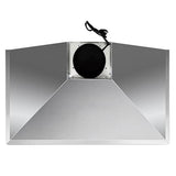 COSMO COS-63190 36 in. Vista Collection 380 CFM Ducted Wall Mount Range Hood, Button Controls, LED Lights, Stainless Steel COSMO