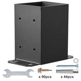 VEVOR 4x4 Post Base 10 Pcs, Inner Size 3.6"x3.6" Post Base Brackets, Heavy Duty Powder-Coated Post Anchor Matte Black Wood Post Brackets for Pavilion Deck Railing Support Deck Base Plate VEVOR
