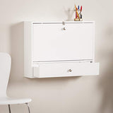 SEI Furniture Willingham Wall Mount Folding Desk, White SEI Furniture