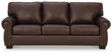 Signature Design by Ashley Colleton Classic Leather Match Sofa with Nailheads, Dark Brown Signature Design by Ashley