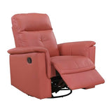 Lexicon Swivel Glider Recliner Chair, Comfy Nursery Glider, Top Grain Leather Match Recliner, Manual Reclining Chair for Living Room/Office/Apartment, Red Lexicon