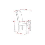 East West Furniture DUEN5-MAH-18 Dudley 5 Piece Room Furniture Set Includes a Rectangle Dining Table and 4 Dark Coffee Linen Fabric Upholstered Parson Chairs, 36x60 Inch, Mahogany East West Furniture