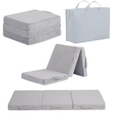 Givjoy Foldable Floor Mattress for Kids, Toddler Washable Tri Folding Floor Nap Mat for Sleeping Daycare, Child Trifold Futon Sofa Bed with Storage Bag for Playroom, Bedroom, Girls and Boys Givjoy