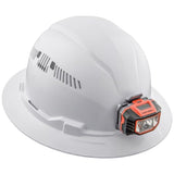 Klein Tools 60407 Hard Hat with Light, Vented Full Brim Style, Padded, Self-Wicking Odor-Resistant Sweatband, White Klein Tools