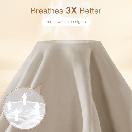 SONORO KATE 100% French Linen Duvet Cover King Size, Soft Breathable for Hot Sleepers, Moisture Wicking & Durable Cover Set - Zipper Closure & 4 Corner Ties Duvet Covers 3 Piece (Linen,King) SONORO KATE