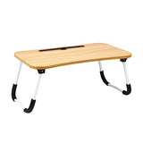 Mind Reader Lap Desk Laptop Stand, Bed Tray, Folding Legs, Couch Table, Portable, MDF, 23.25" L x 13.75" W x 10.5" H, Beige Mind Reader