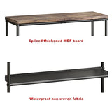 INGIORDAR Shoe Rack Organizer 5 Tier Metal Organizer Shelf with Industrial MDF Board and Layer Fabric for Entryway Closet Bedroom Living Room Garage,Black & Rustic Brown INGIORDAR