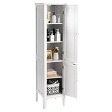 Tangkula 5-Tier Slim Bathroom Storage Cabinet in White - Elegant Freestanding Tower Design Tangkula