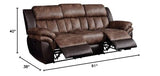 Acme Jaylen Sofa (Motion) in Toffee and Espresso Polished Microfiber Acme