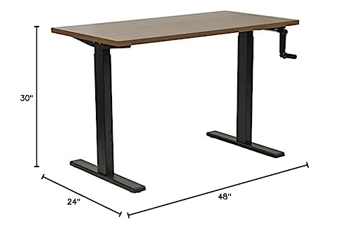 OS Home and Office Furniture 47.25" Wood Adjustable Height Desk in Danish Walnut American Furniture Classics