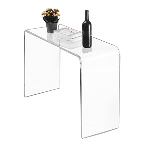 NEJHC Acrylic Console Table, 37.5” L Thick Modern Entryway Table for Hallway, Living Room, Clear Acrylic Desk, 37.5” W x 29.25” H x 15.25” D, 220LBS Weight Capacity NEJHC
