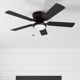 Prominence Home Benton Traditional 52 Inch Ceiling Fan with Light, LED Flush Mount Ceiling Fan, Indoor Fan with 5 Blades, Matte Black and Gray Cedar Blade Finish Options, Matte Black (50853-01) Prominence Home