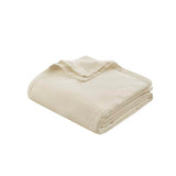 Madison Park Liquid Cotton Luxury Blanket Premium Soft Cozy 100% Ring Spun Cotton For Bed , Couch or Sofa, King, Ivory Madison Park