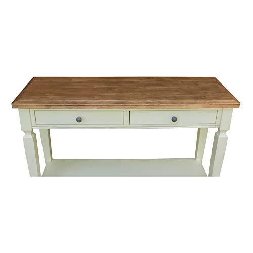 IC International Concepts International Concepts Vista Solid Wood Sofa Console Table, Hickory/Shell IC International Concepts