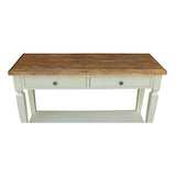 IC International Concepts International Concepts Vista Solid Wood Sofa Console Table, Hickory/Shell IC International Concepts