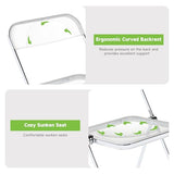 Real Relax Acrylic Folding Chairs,Foldable & Stackable Clear Chairs with Metal Chrome Frame, Indoor and Outdoor, for Home, Office, Party & Events,Set of 6,350LB,Transparent Real Relax