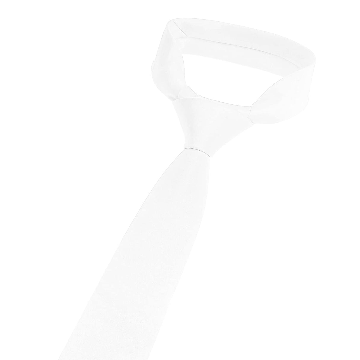 PenSee Men's White Ties Solid Pure Color 2.35" (6CM) Plain Slim Necktie Skinny Ties For Men PenSee