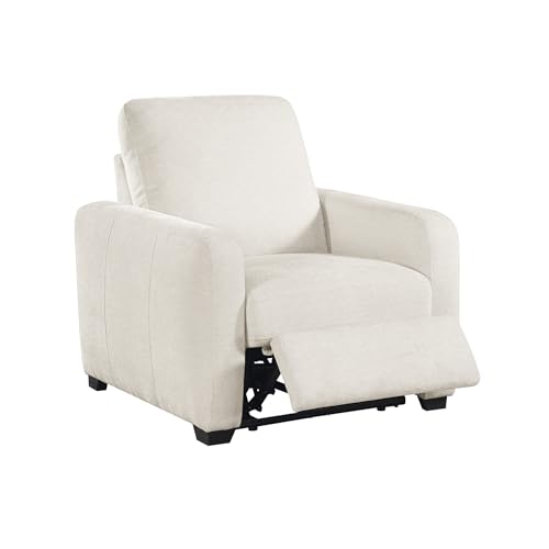 Lexicon Modern Power Recliner Chair with One-Touch Control and Charging Ports, Chenille Home Theater Seating, Wall-Hugger Reclining Chair for Living Room/Bedroom/Office, Easy Assembly, Beige