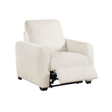Lexicon Modern Power Recliner Chair with One-Touch Control and Charging Ports, Chenille Home Theater Seating, Wall-Hugger Reclining Chair for Living Room/Bedroom/Office, Easy Assembly, Beige