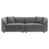 Christopher Knight Home 87.50" Curved Oversized 2 Seater Sofa, Upholstered Couch Chair, Soft Seating Lounge Chair, Cozy Loveseat with Armrest, Reading Sofas for Living Room, Home Rest, Grey Christopher Knight Home