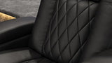 Valencia Tuscany Home Theater Seat - Nappa Leather Power Recliner with Cool Gel Memory Foam, USB-C/A Charging, RGB LED Lights, Adjustable Lumbar & Headrest (Single Recliner,Black) VALENCIA THEATER SEATING