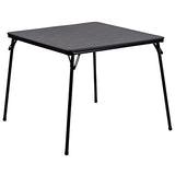 Flash Furniture Madison 5-Piece Folding Card Table and Chairs Set, Portable Event Table and Chairs Set, Black Flash Furniture