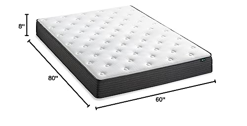 ZINUS 8 Inch Comfort Essential Pocket Spring Hybrid Mattress, Queen, Pressure Relieving Support, CertiPUR-US Certified, Mattress in A Box