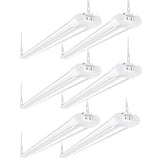 6 Pack 4FT Linkable LED Shop Light, Utility Shop Light Fixture, 4400lm, 42W [250W Equivalent], 5000K Daylight Shop Lights for Garage, Hanging or Surface Mount, with Power Cord, ETL,White hykolity