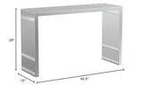 Modway Gridiron Contemporary Modern Stainless Steel Console Table, Silver Modway