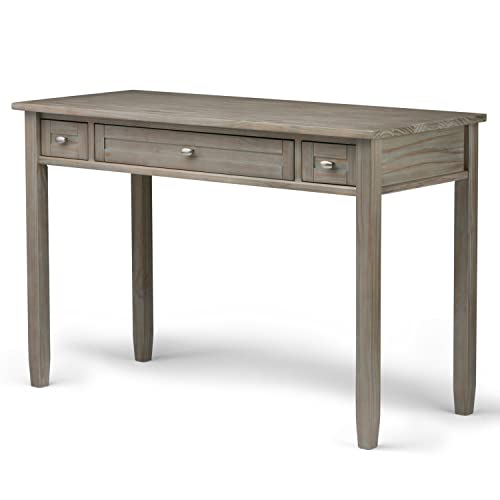 SIMPLIHOME Warm Shaker SOLID WOOD Rustic Modern 48 inch Wide Home Office Desk, Writing Table, Workstation, Study Table Furniture in Distressed Grey with 2 Drawers Simpli Home