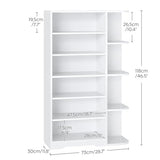 YATINEY Tall Shoe Cabinet with Open Storage, Multifunctional Shoe Rack, 7-Tier Wooden Shoe Storage Cabinet with Adjustable Shelves, Entryway Shoe Organizer for Closet, Hallway, White SC02WT YATINEY