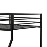 Furniture of America Dravenor Modern Metal Twin Over Full Low Profile Bunk Bed with Reversible Ladder and Twnty-Two Slats, No Box Spring Required, for Kids, Bedroom, Dorm, Black Furniture of America