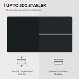 SANODESK Electric Standing Desk 55 x 28 Inches Whole-Piece Desktop Height Adjustable Stand Up Desk w/6-Button Controller Ergonomic Computer Desk for Home Office, Black Frame + Black Tabletop SANODESK