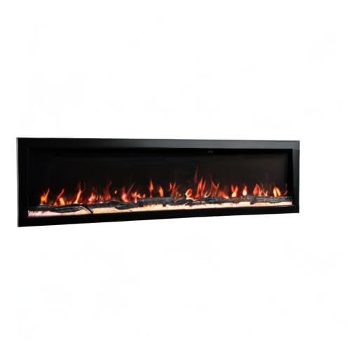 Modern Ember Highmark 72 Inch Smart Linear Electric Fireplace - Premium Flame with 10 Colors, Sleek Hidden Vent Design, Install Recessed in-Wall or Wall-Mount, WiFi and Voice-Enabled